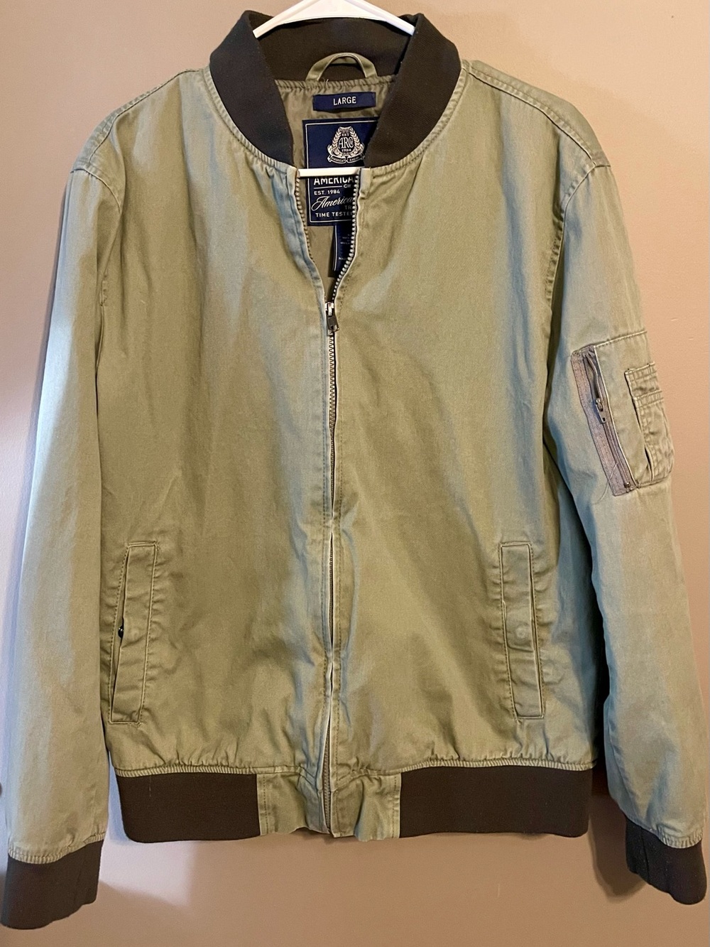 American Rag Olive Green Bomber Jacket - Large